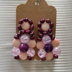 Elegant Purple Beaded Earrings